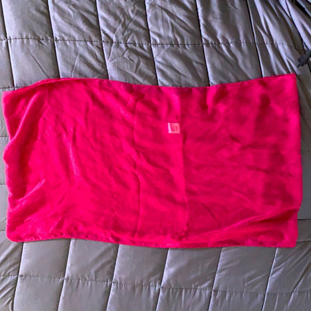 Magenta sheer hoop scarf
